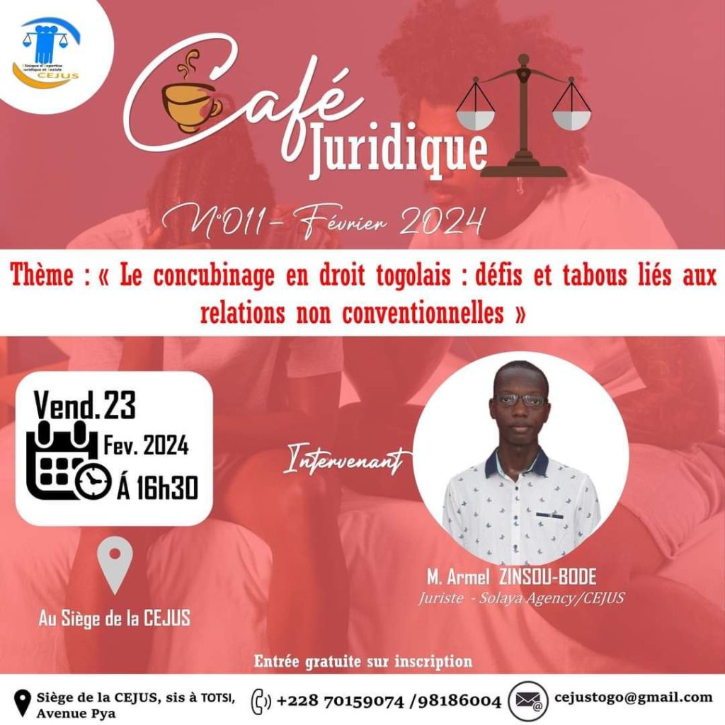Thème : « Le concubinage en droit togolais : défis et tabous liés aux relations non conventionnelles »